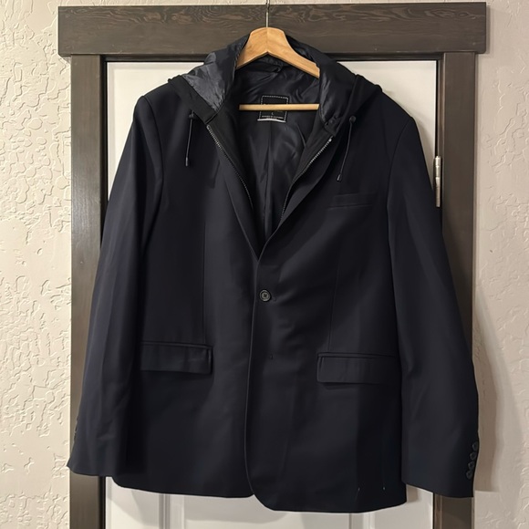 Navy Blue Baubax Travel Blazer with Removable Hood and Gloves 42R - Picture 1 of 12